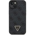 Dėklas Guess PU 4G Strass Triangle Metal Logo Case iPhone 15 Juodas