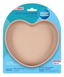 Canpolbabies CANPOL BABIES silicone plate with attachment, 6 months+, HEART, 80/309_bei