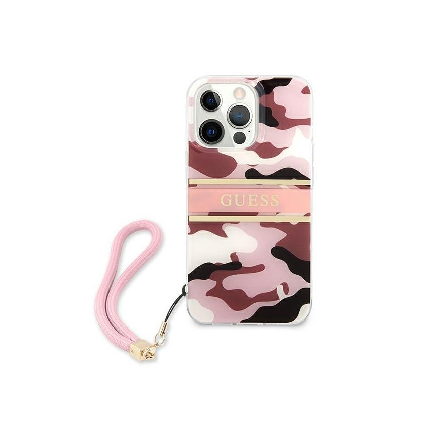 Guess GUHCP13SKCABPI iPhone 13 mini 5.4 inch Pink/Pink Hard Case Camo Strap Collection – 4