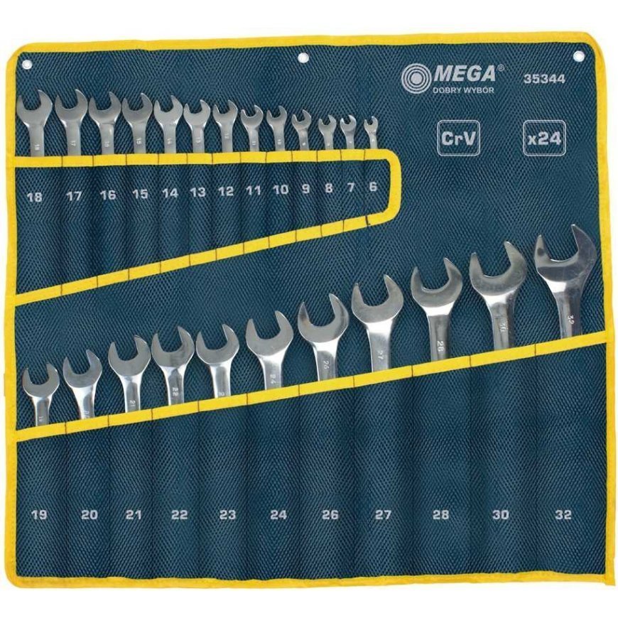 35344 CrV 24 Piece Combination Wrench Set, 6-32mm, Mega