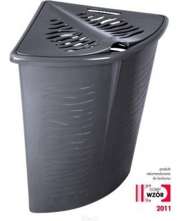 Corner laundry basket Zebra 45L BranQ gray