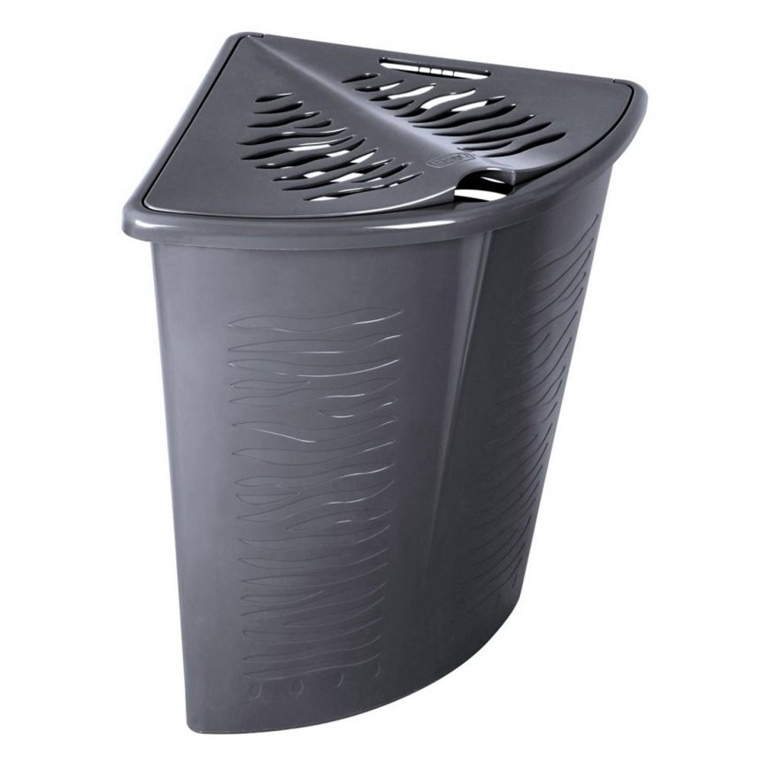 Corner laundry basket Zebra 45L BranQ gray – 2