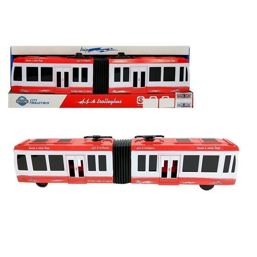 Lean Cars Šarnyrinis autobusas su frikcine pavara raudona – 3