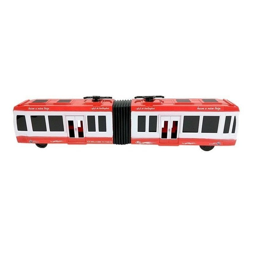 Lean Cars Articulated bus with friction drive red – 4