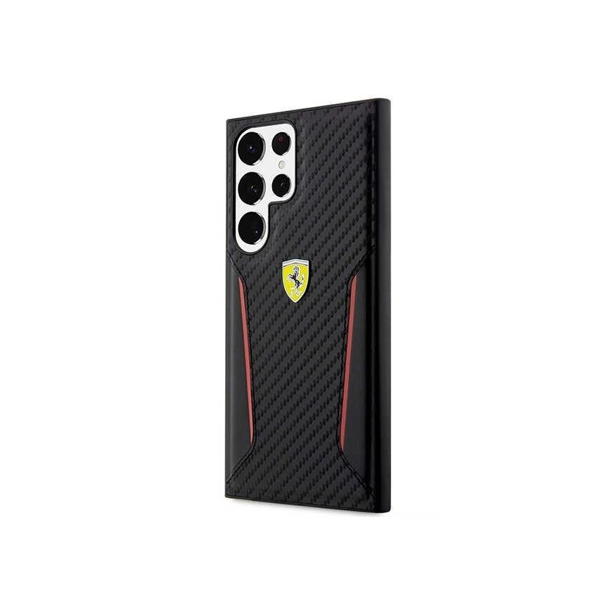 Ferrari Case for Samsung Galaxy S23 Plus FEHCS23MNPYK Black HC PU Carbon Contrast Edges – 2