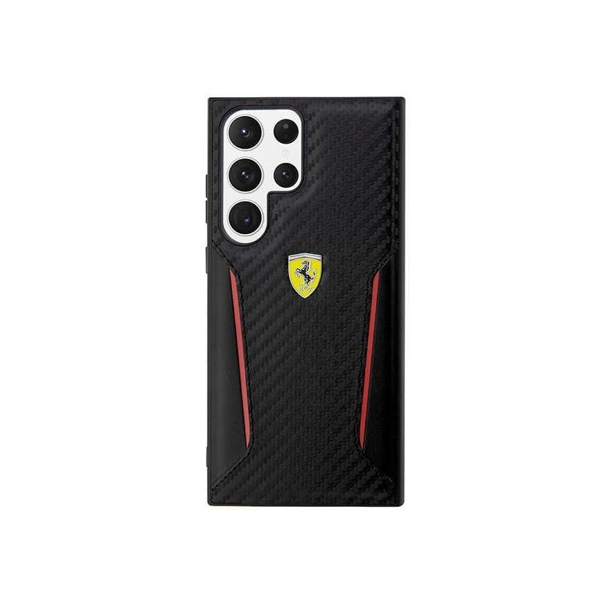 Ferrari Case for Samsung Galaxy S23 Plus FEHCS23MNPYK Black HC PU Carbon Contrast Edges – 3