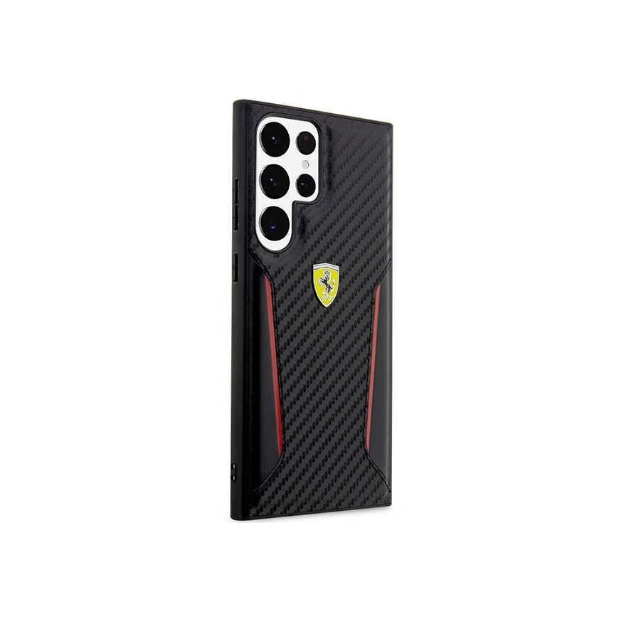 Ferrari Case for Samsung Galaxy S23 Plus FEHCS23MNPYK Black HC PU Carbon Contrast Edges – 4