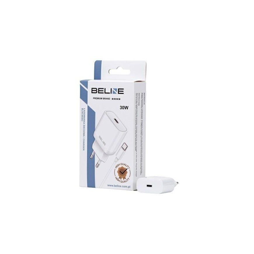 Beline Charger connected to the network 30W GaN USB-C + cable USB-C, white