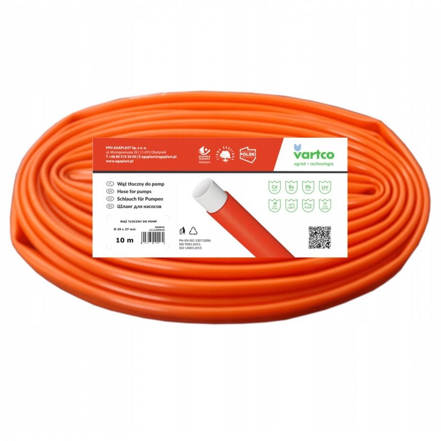 Agaplast Vartco povandeninių siurblių tiekimo žarna 1 1/4" 32mm 10m