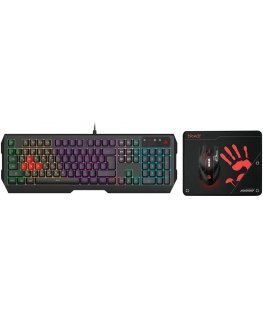 Klaviatūra A4Tech A4T A4Tech BLOODY USB B1700 Bloody Bundle Set ( B140N +ES7 + BP-50M) USB/ Esports Juodas (USB)
