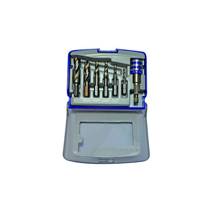 Drilled Tivoli Metal drill set 3-10mm, 7pcs, HSS, 1/4" shank, "Half-box" – 5
