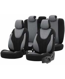Car seat cover set otom ruby 1202 grey/black 3 zip