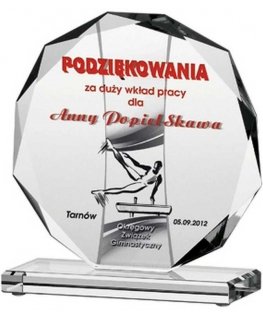 Tryumf Engraved glass trophy + paint filler