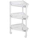 Corner stand with wheels 3 shelves Plast Team white Corner stand with wheels 3 shelves Plast Team white