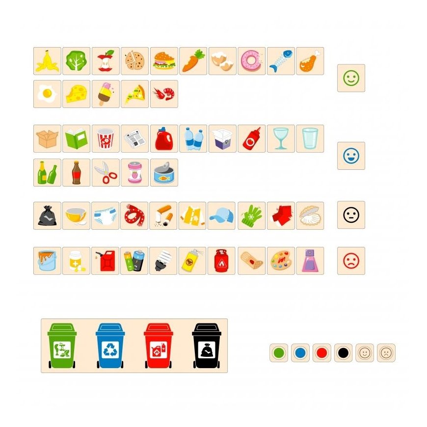 Wooden educational game for learning how to sort garbage Viga – 3