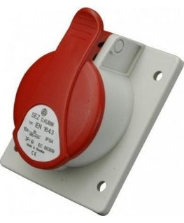 Orno SEZ Socket inclined panel 5P 32A 400V red recessed with socket IP44 GTPN 3253