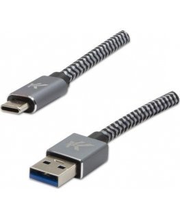 Cable USB Logo USB-A - USB-C 2 m Gray