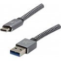 Kabelis USB Logo USB-A - USB-C 2 m Pilka
