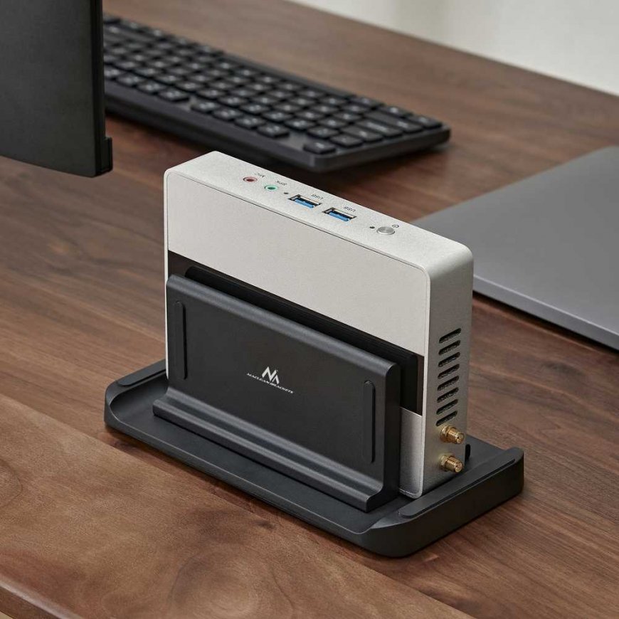 Maclean Thin-Client / mini PC terminal holder, black, suitable for VESA mounts, free standing, MC-454 – 5