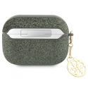Ausinės Guess Dėklas Guess GUAP2GLGSHA Apple AirPods Pro 2 dangtelis žalias/khaki Glitter Flake 4G Charm