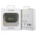 Earphones Guess Case Guess GUAP2GLGSHA Apple AirPods Pro 2 cover green/khaki Glitter Flake 4G Charm