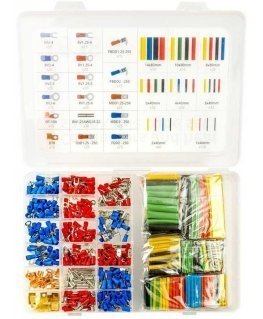 Set of connectors and heat shrink tubes 678 pcs amio-03031