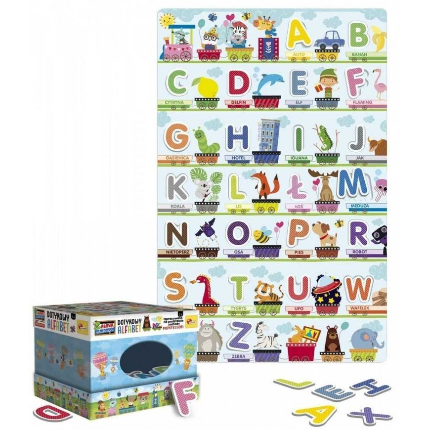 Puzzle Lisciani Gra montessori dotykowy alfabet