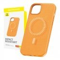 Magnetic Phone Case for iPhone 15 Plus Baseus Fauxther Series (Orange) Magnetic Phone Case for iPhone 15 Plus Baseus Fauxther Series (Orange)