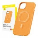 Magnetic Phone Case for iPhone 15 Plus Baseus Fauxther Series (Orange) Magnetic Phone Case for iPhone 15 Plus Baseus Fauxther Series (Orange)