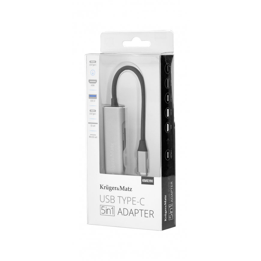 Kruger & Matz Adapter (HUB) Type C USB to HDMI / USB 3.0 / SD / MicroSD / C – 4