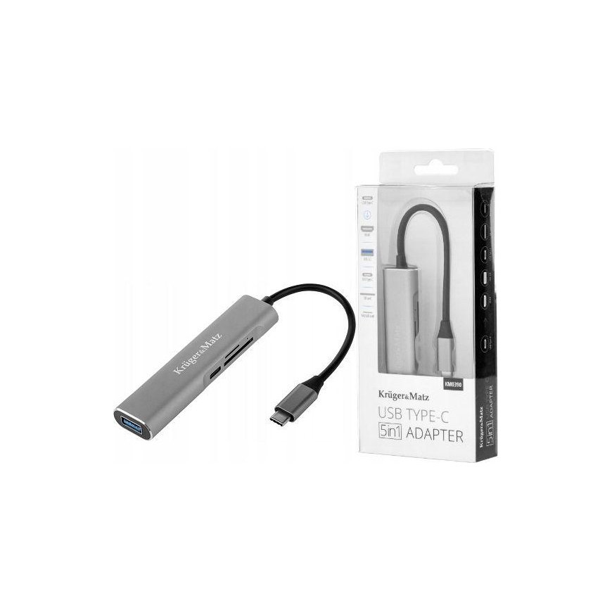Kruger & Matz Adapter (HUB) Type C USB to HDMI / USB 3.0 / SD / MicroSD / C – 5