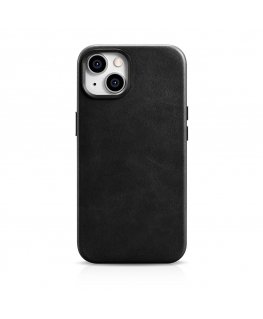 iCarer Oil Wax Premium Leather Case iPhone 14 Plus Magnetic Leather Case with MagSafe Black (WMI14220703-BK)