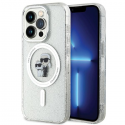 Karl Lagerfeld dėklas, skirtas iPhone 15 Pro 6,1" KLHMP15LHGKCNOT skaidrus HC Magsafe IML KC Glitter