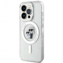 Karl Lagerfeld Case for iPhone 15 Pro 6.1" KLHMP15LHGKCNOT Clear HC Magsafe IML KC Glitter