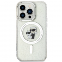 Karl Lagerfeld Case for iPhone 15 Pro 6.1" KLHMP15LHGKCNOT Clear HC Magsafe IML KC Glitter