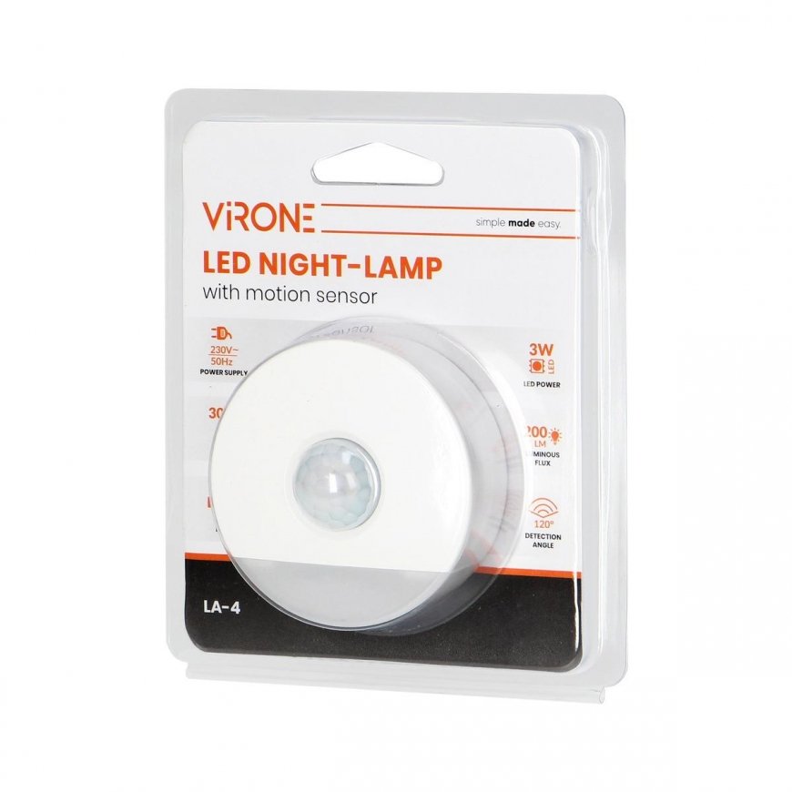 Orno LED night lamp with motion sensor, corridor function 0.2W / 3W, 200 lm – 3