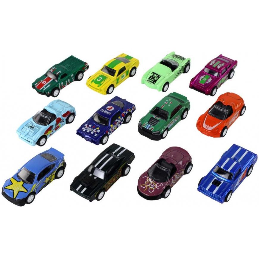 Lean Cars Frikcinės pavaros transporto priemonių rinkinys 12 ELE Metal 1:64 – 2