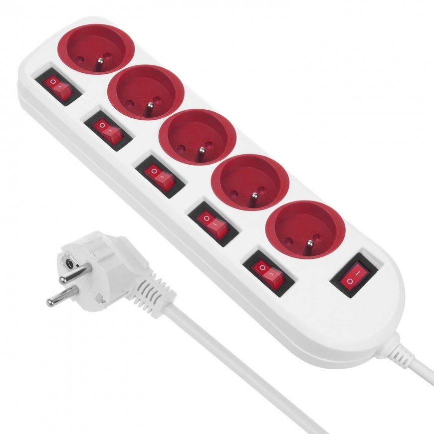 Maclean power strip, 5-socket extension cord