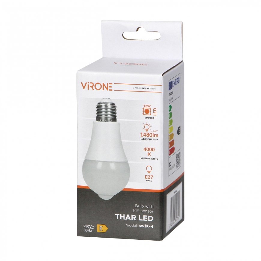 Orno THAR LED 12W lamp with microwave motion sensor 1480lm, 4000K, SW/R-4 – 3