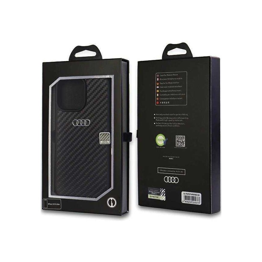 Case Audi Carbon Fiber iPhone 14 Pro Max 6.7" black|black hardcase AU-TPUPCIP14PM-R8|D2-BK – 5