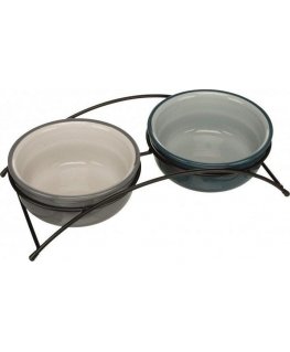 Trixie Set misek Ean on Feet, 2 × 1.6 l/o 20 cm, petrol/light petrol/grey/light gray