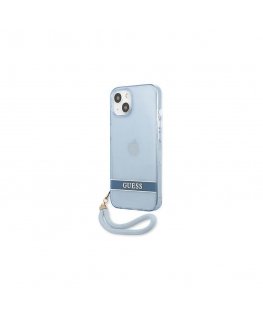 Guess GUHCP13SHTSGSB iPhone 13 mini 5.4 inch Blue/Blue Hard Case Transparent Clip