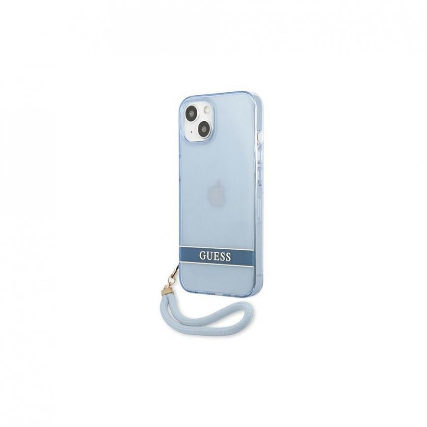 Guess GUHCP13SHTSGSB iPhone 13 mini 5.4 inch Blue/Blue Hard Case Transparent Clip