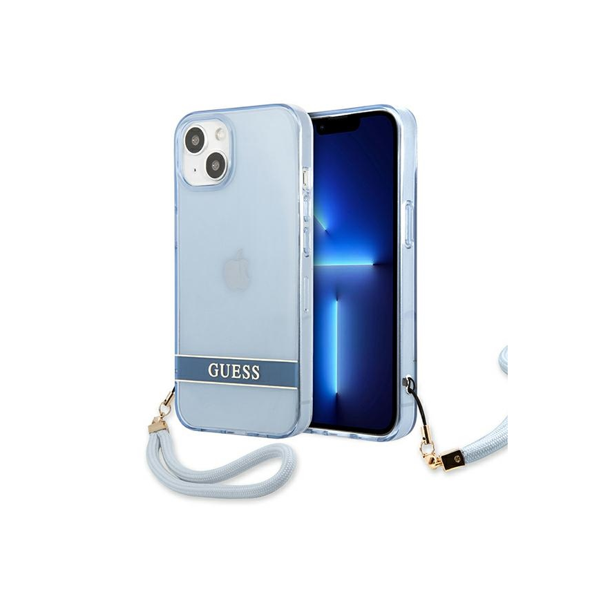 Guess GUHCP13SHTSGSB iPhone 13 mini 5.4 inch Blue/Blue Hard Case Transparent Clip – 5