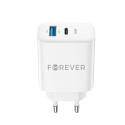 TelForceone Forever TC-07-30AC PD QC įkroviklis 1x USB-C 1x USB 30W baltas TelForceone Forever TC-07-30AC PD QC įkroviklis 1x USB-C 1x USB 30W baltas