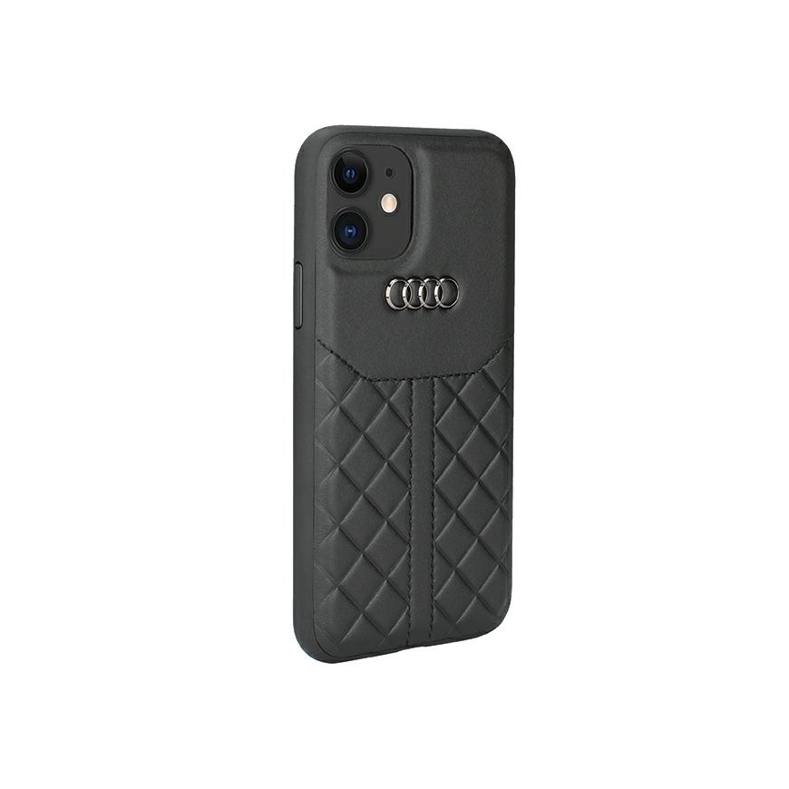 Case Audi Genuine Leather iPhone 12|12 Pro 6.1" black|black hardcase AU-TPUPCIP12P-Q8|D1-BK – 2