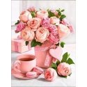 Beldizart Bouquet Pink Tea Party 30*40 cm AM1883 Beldizart Bouquet Pink Tea Party 30*40 cm AM1883