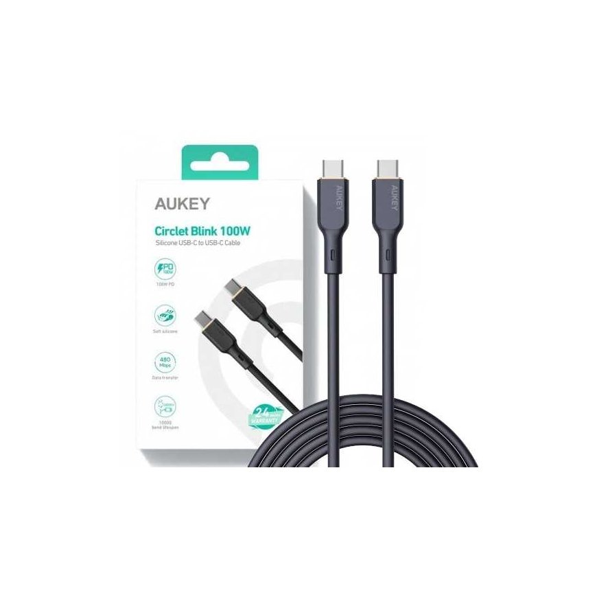Aukey Cb-scc102 silicone cable usb c - usb c | 1.8 m | 5a | 100wpd | 20 years