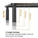 Stand Powerton Monitor Base, Adjustable Height, Vents, Drawer, Black, Metal/Plastic, 20kg Capacity, Powerton, Ergo Stand Powerton Monitor Base, Adjustable Height, Vents, Drawer, Black, Metal/Plastic, 20kg Capacity, Powerton, Ergo