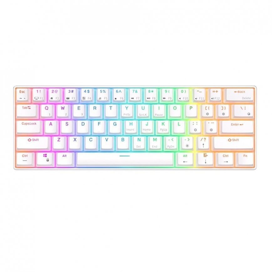 Royal Kludge RK61 TKL Keyboard | 60%, Hot-swap, Red Switches, US, white – 2